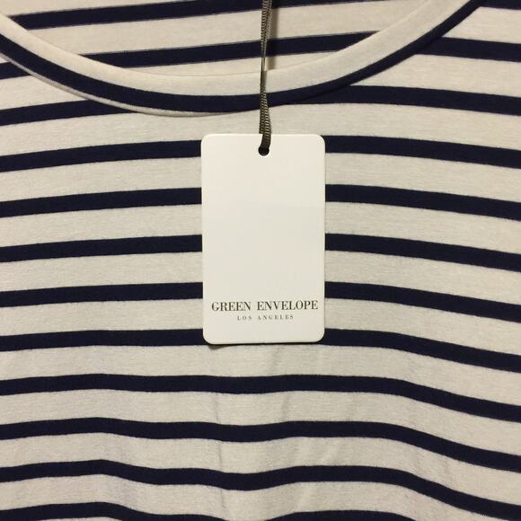 Green Envelope Black  White striped Women's tank top size S NWT - Picture 4 of 5